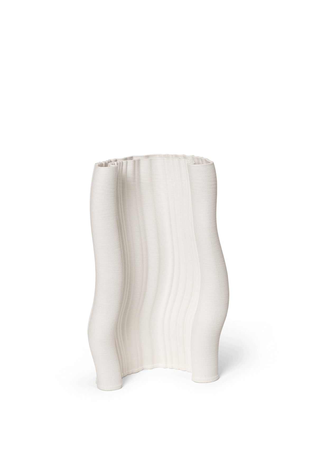 Vase en grès blanc 16 x 13,5 x 20 cm Moire - Ferm living