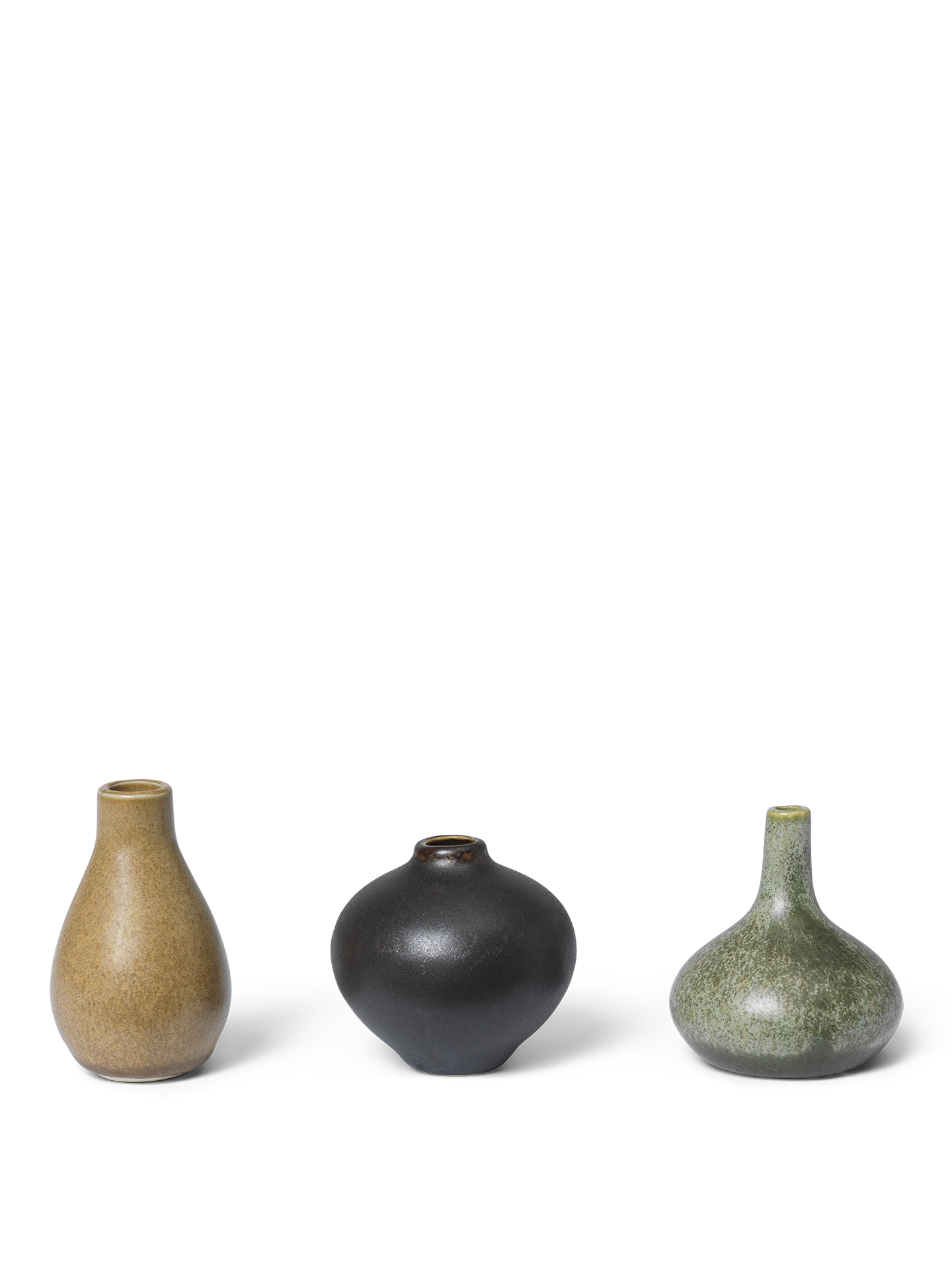 3 Mini vases en grès Calm Komo - Ferm Living
