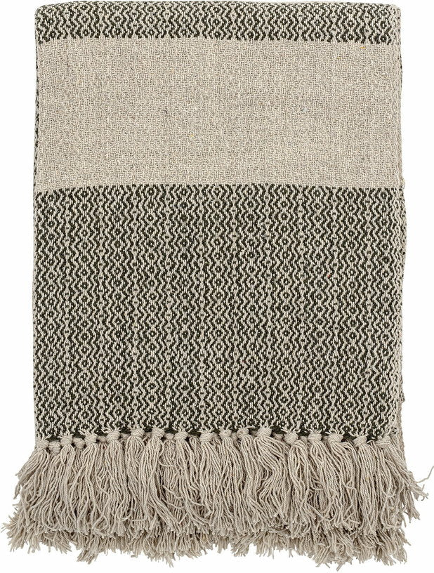 Fidan Plaid Verte Coton Recyclé - Bloomingville - The Cool Republic