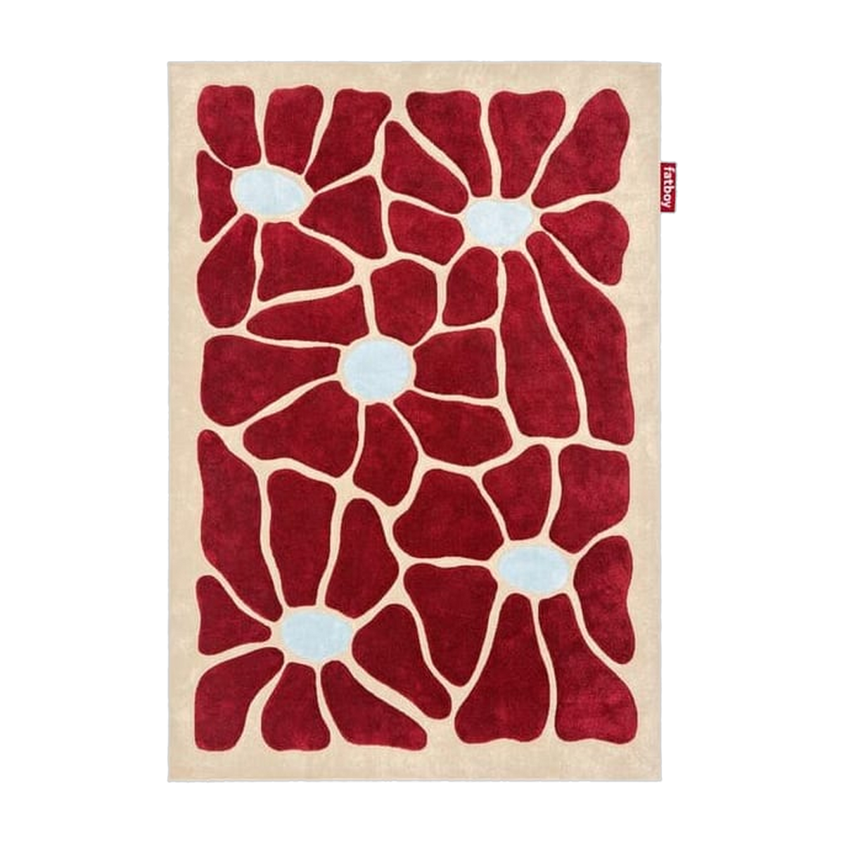 سجادة مستطيلة من قماش مطبوع بنقشة زهرية بوردو 290x200cm Carpet Grand Groovy Bloom - Fatboy