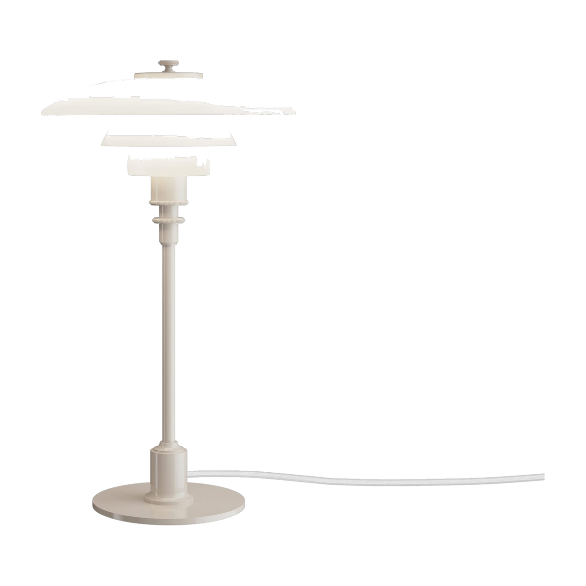 Design-Tischleuchte aus Opalglas und beigefarbenem Metall 35,5cm Ph 2/1 - Louis Poulsen