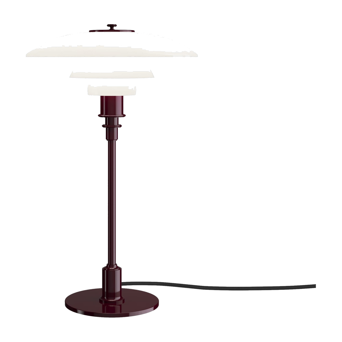 Lampada da tavolo design in vetro opalino e metallo bordeaux 45,5cm Ph 3/2 - Louis Poulsen
