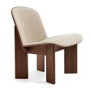Fauteuil en noyer laqué et tissu beige linara 216 63x66x68cm Chisel - Hay
