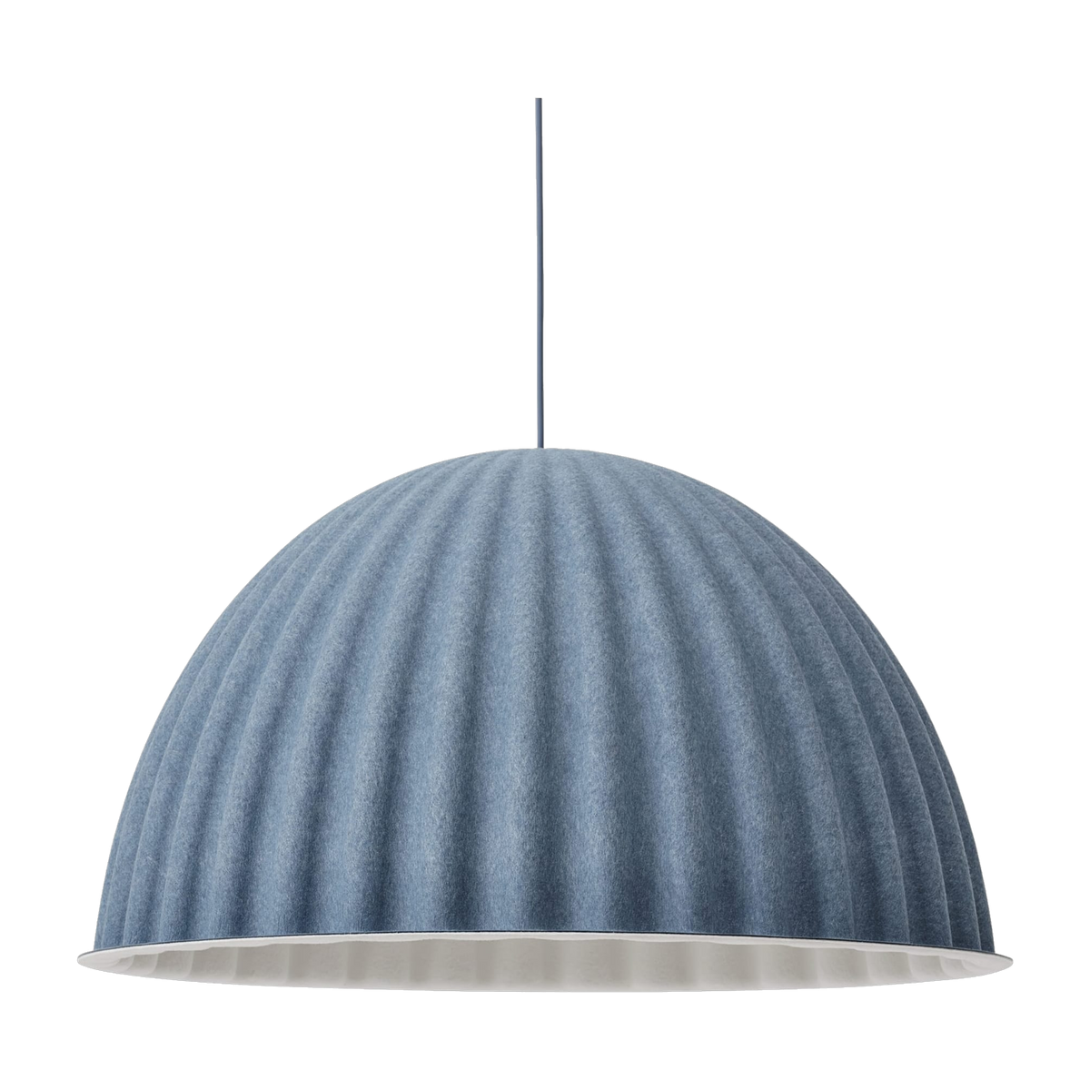 Pendelleuchte aus recycelten Kunststofffasern graublau 82cm Under The Bell - Muuto