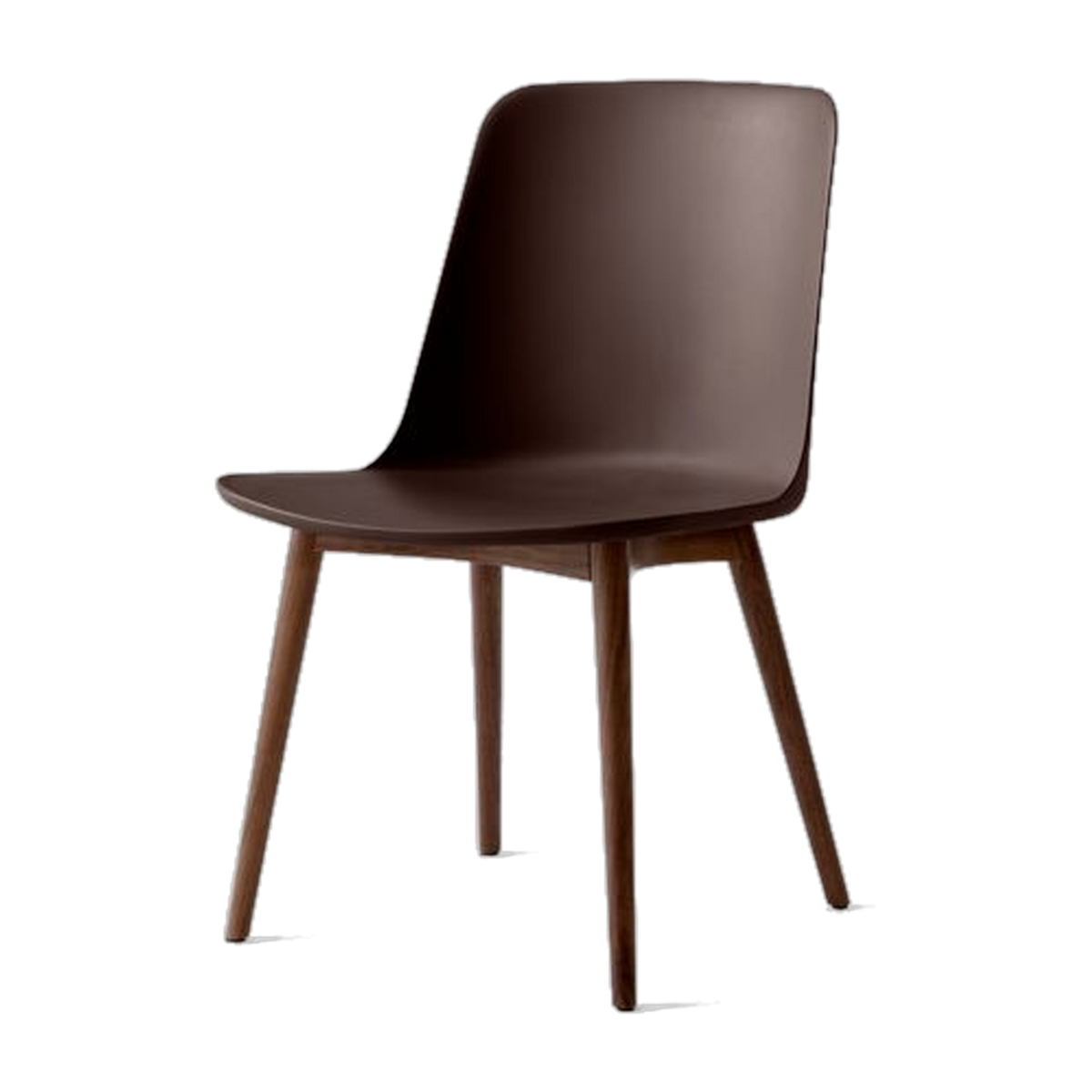 Chaise en plastique recyclé marron et bois noyer HW71 Rely - &tradition
