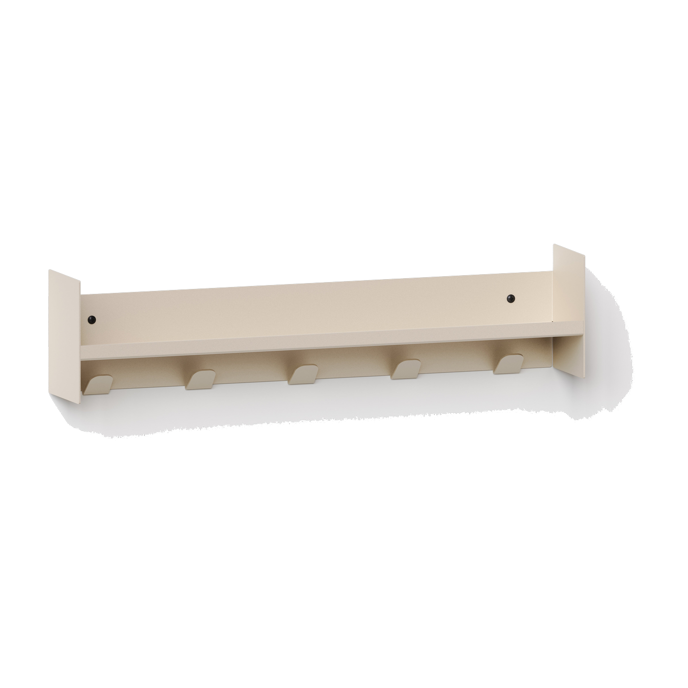 Etagère murale en acier blanc crème avec crochets 60x10cm Pli slim - TIPTOE