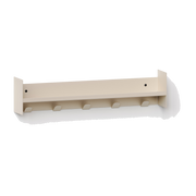 Etagère murale en acier blanc crème avec crochets 60x10cm Pli slim - TIPTOE