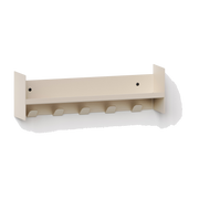 Etagère murale en acier blanc crème avec crochets 45x10cm Pli slim - TIPTOE