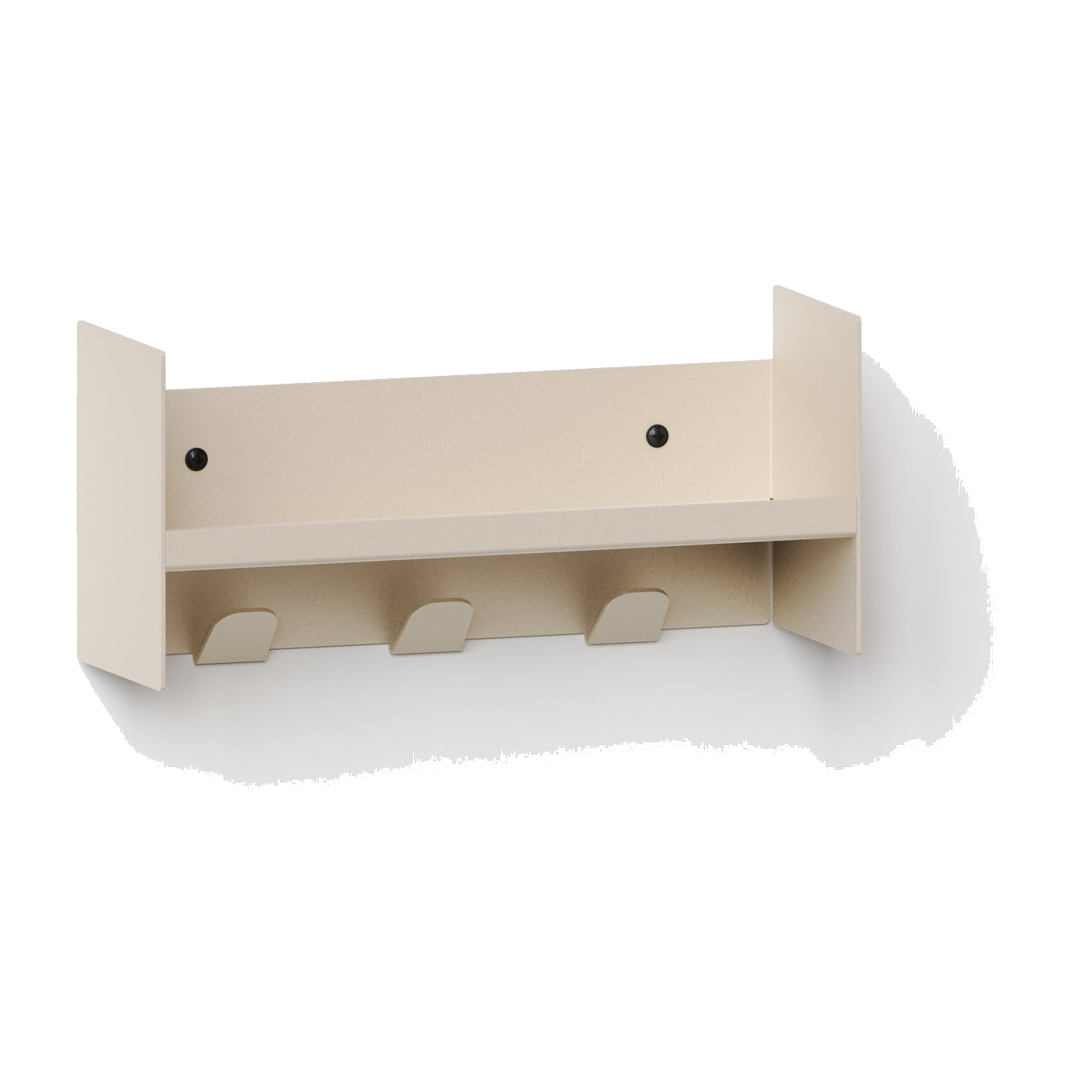 Estante de pared acero blanco crema con ganchos 30x10cm Pli slim - TIPTOE