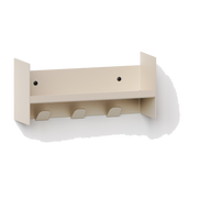 Etagère murale en acier blanc crème avec crochets 30x10cm Pli slim - TIPTOE