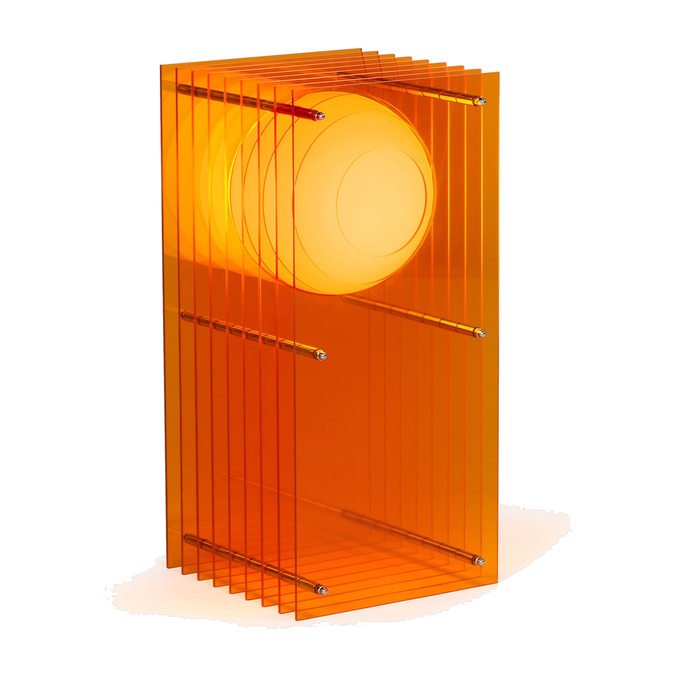 Lampada rettangolare in acrilico arancione L19,5 x W18 x H38 cm LOP - BANG