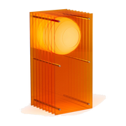 Lámpara rectangular de acrílico naranja L19,5 x W18 x H38 cm LOP - BANG