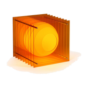 Lampe en acrylique orange 25,5x24x24cm LOP - BANG