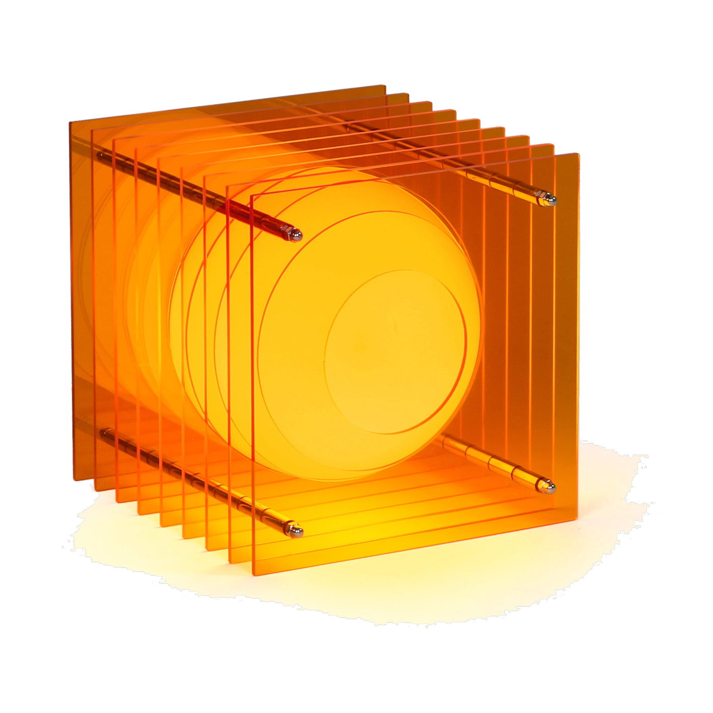 Lampada in acrilico arancione 19,5x18x18cm LOP - BANG