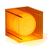 Lampe en acrylique orange 19,5x18x18cm LOP - BANG
