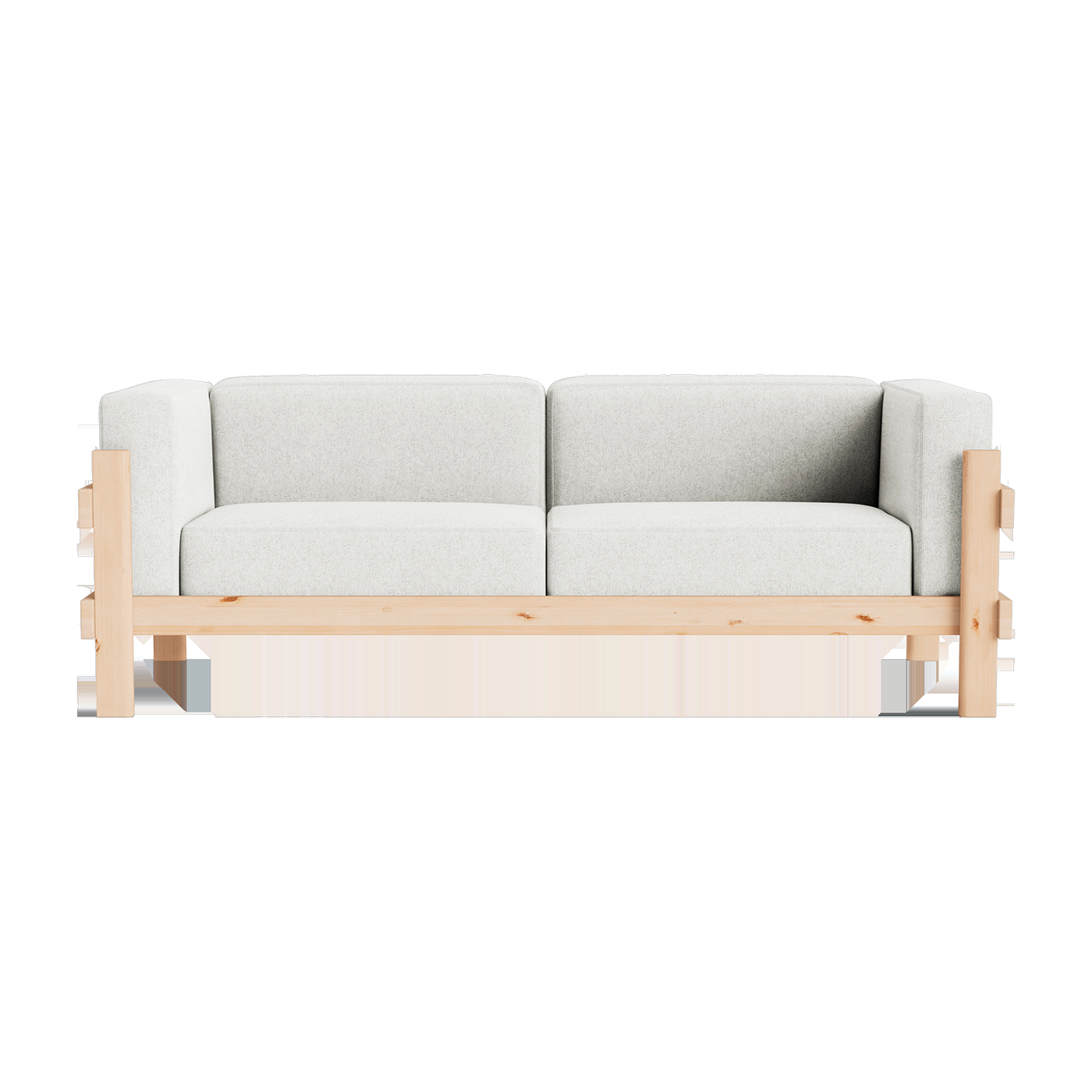 3-Sitzer-Sofa aus Hallingdal-Stoff 110 gris clair und Kiefer Kube - Normann Copenhagen