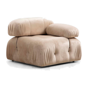 Módulo ángulo derecho en tejido crema 95x75cm Bubble 1R - Home Design