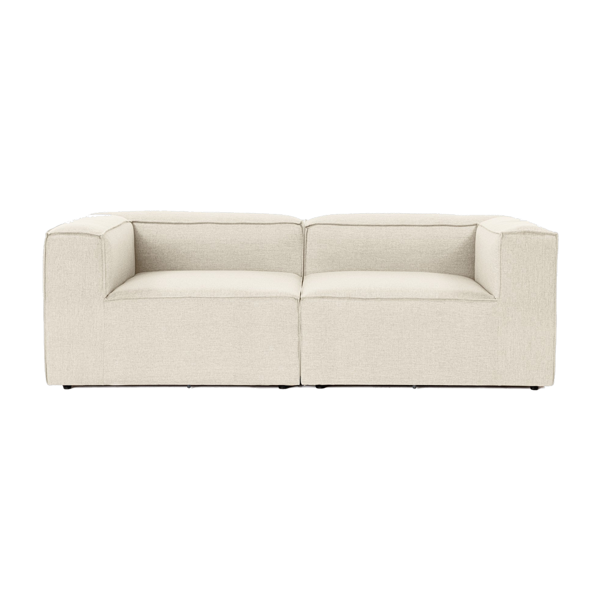 Divano 2 posti in tessuto color crema 95x190x65cm Sora 2 - Home Design
