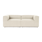 2-seater sofa in cream fabric 95x190x65cm Sora 2 - Home Design