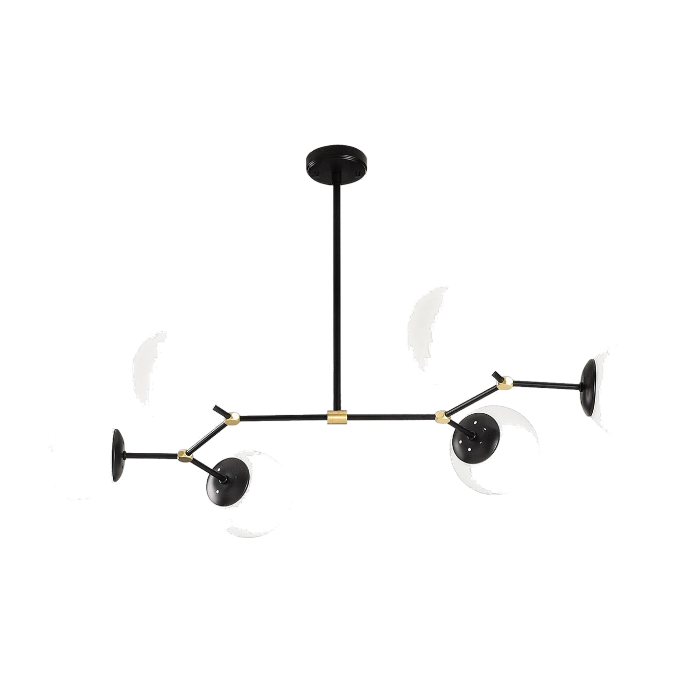 Suspension en métal noir et globes opaques 100x15cm Damar - Home Design