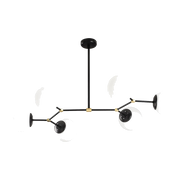 Sospensione Damar in metallo nero con globi opachi 100x15cm - Home Design