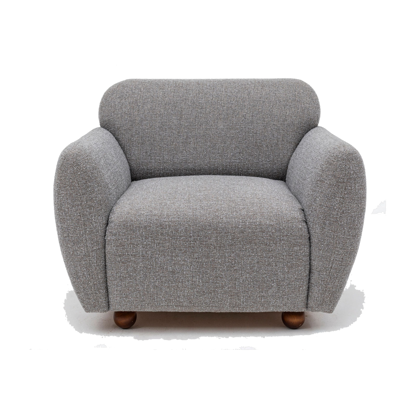 Armchair in light grey fabric with armrests 90x86cm Eddy - Home Design