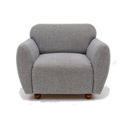 Sessel aus hellgrauem Stoff mit Armlehnen 90x86cm Eddy - Home Design