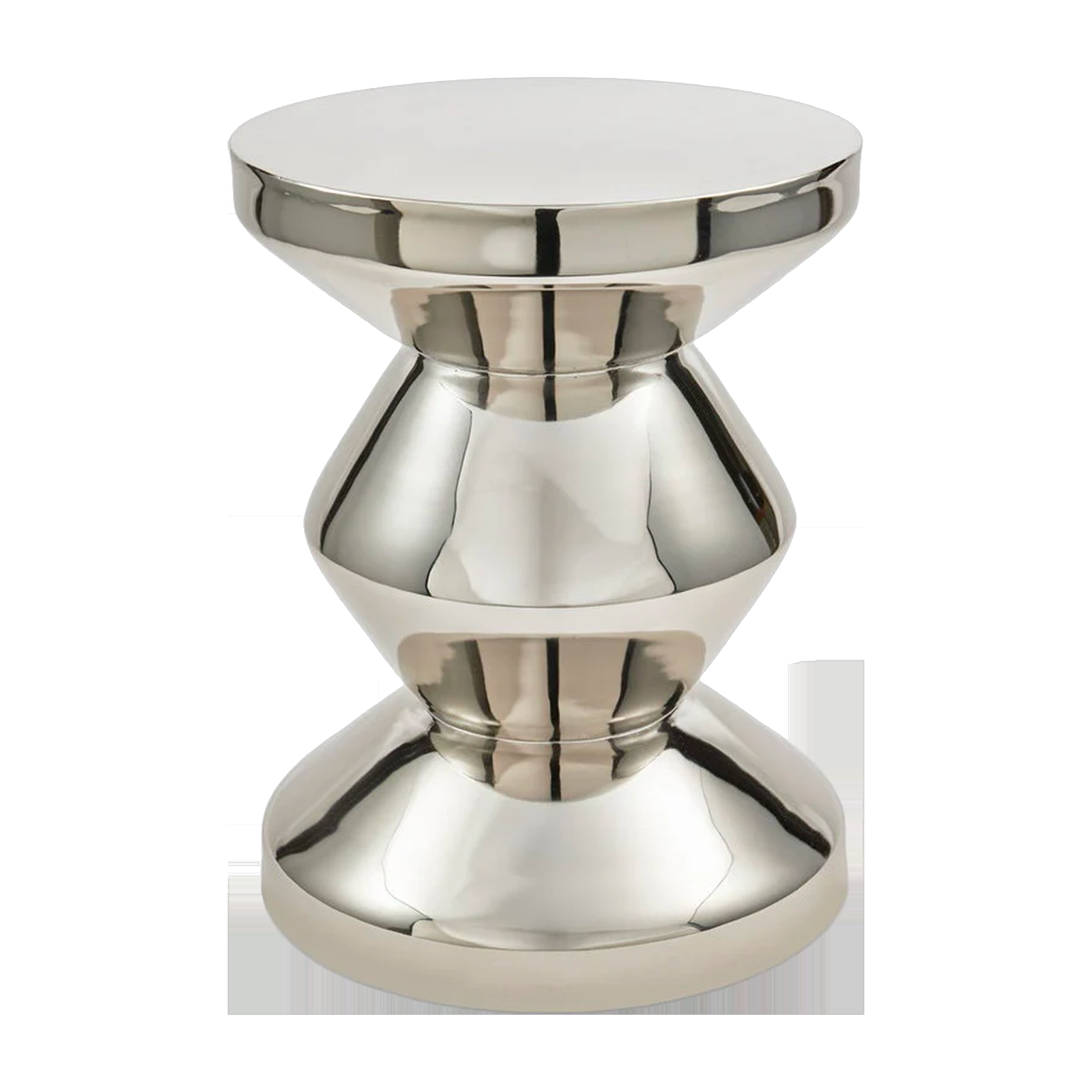 Silberfarbener Metallhocker 35 x 46 cm Zig Zag - Pols Potten