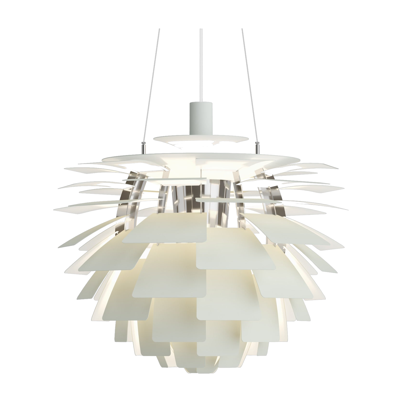 Suspension chrome brillant et vert PH ART 600 V4 - Louis Poulsen