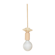 Suspension en céramique et bois une fleur claire Mona - Carré coco