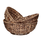 FLOYD - Set/3 Baskets - Water Hyacinth - DIA 30/32/37 x H 9.5/12/15 cm - Natural