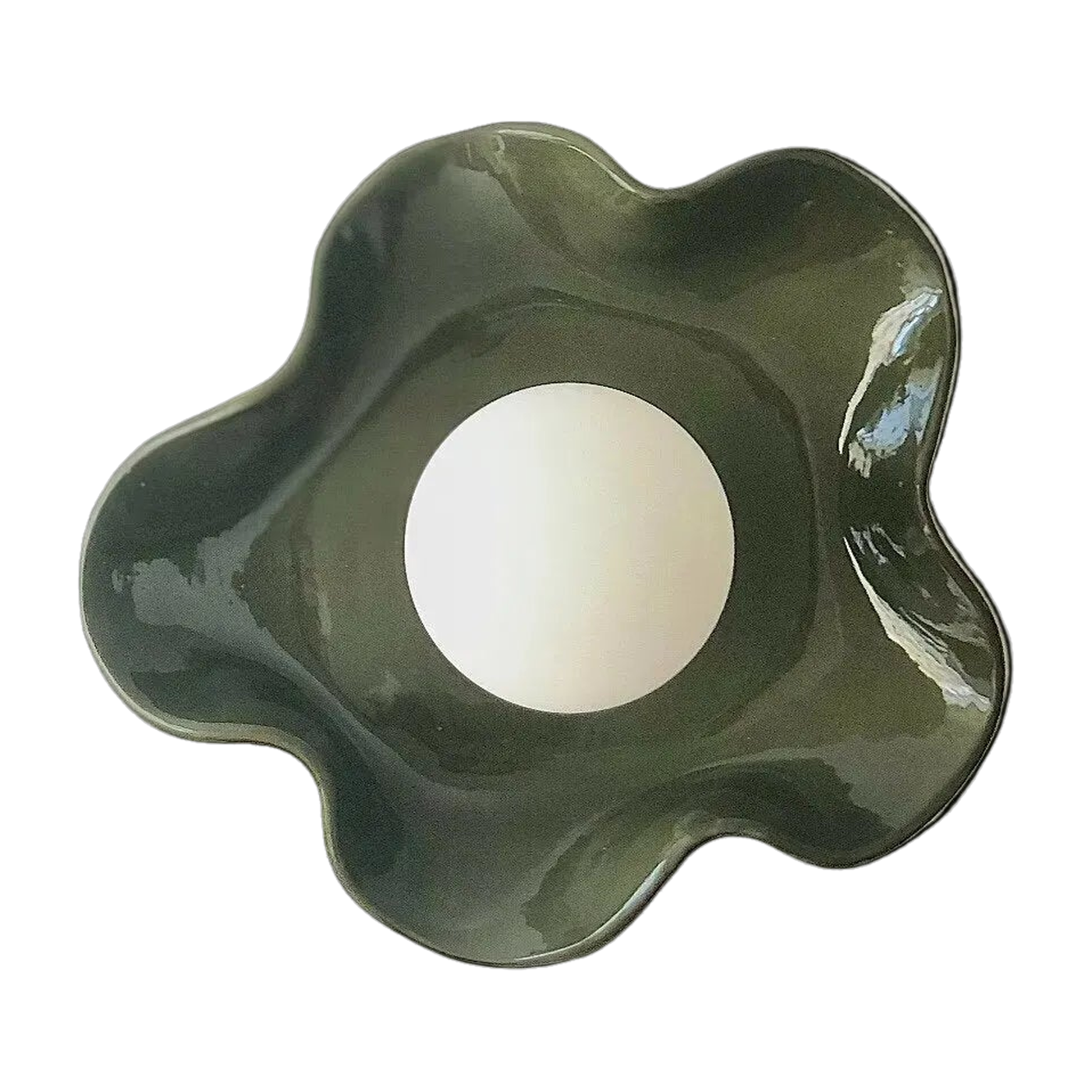 Ceramic wall light olive green and wood 20x11x27cm Jelly - Carré Coco