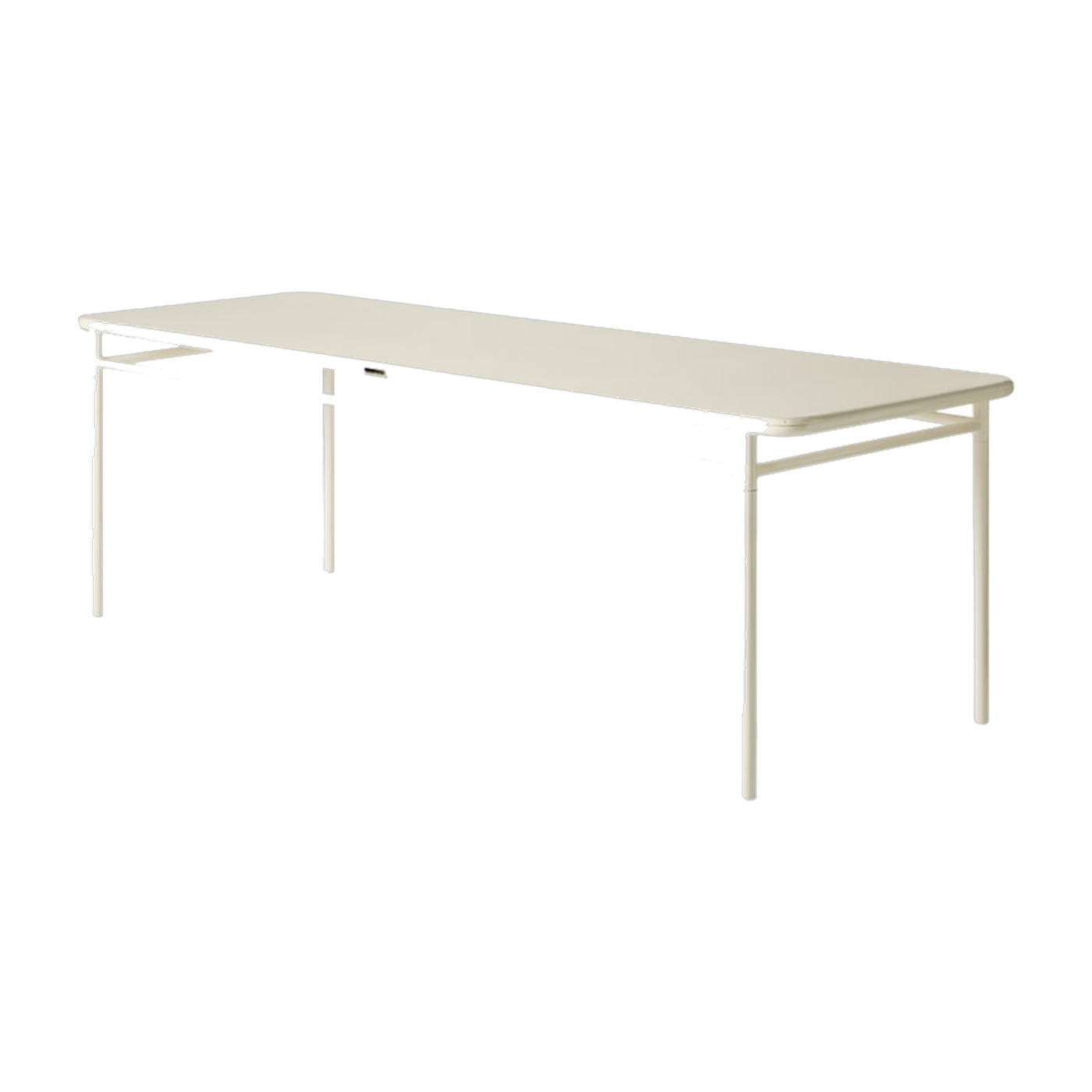 Table à manger rectangulaire en acier blanc perlé 240x80x75cm T37 - Tolix