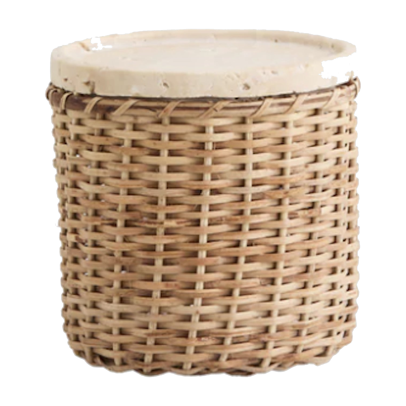 Scatole di stoccaggio in rattan con coperchio in travertino ARICA - Nordal