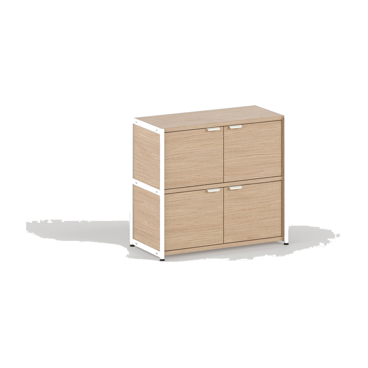 Regal mit 4 Schubladen aus umweltzertifiziertem Holz und cremeweiß Stahl 75x84cm Unit - TIPTOE
