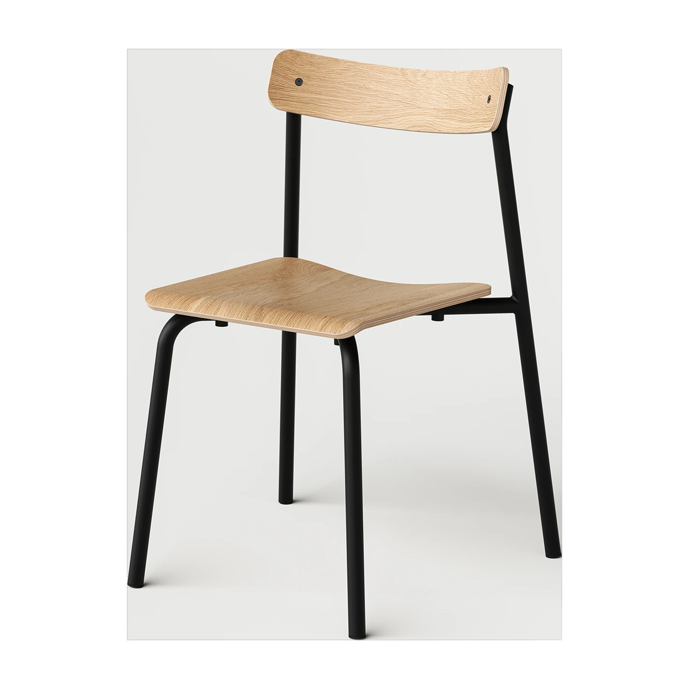Silla de roble natural con armazón negro grafito Etude - TIPTOE