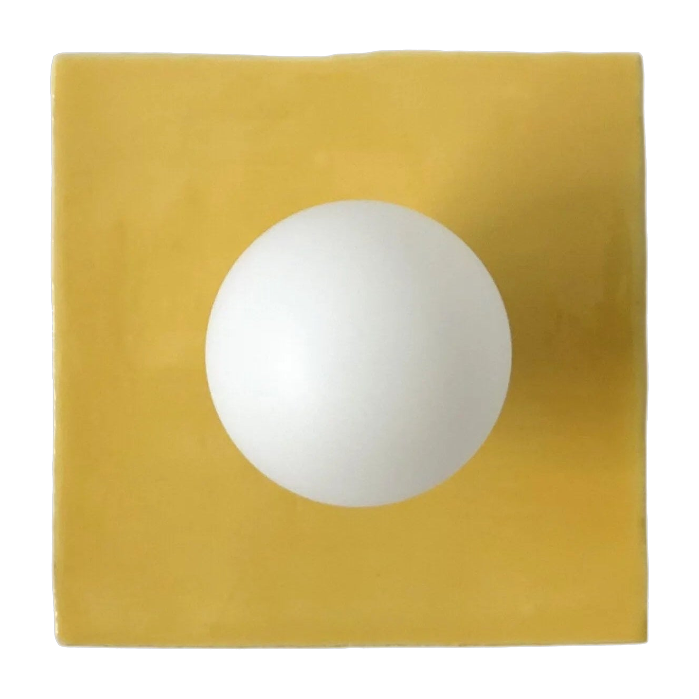 Applique murale carré en carreaux de céramique jaune 20cm Globe Tile - Carré Coco