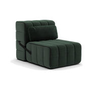 Cuscino in tessuto dama verde scuro 60x30cm Curt - Ambivalenz