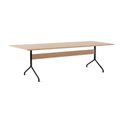 Pavilion Dining Table AV24, Clear Laquered Oak/Black Frame, 250x110 cm