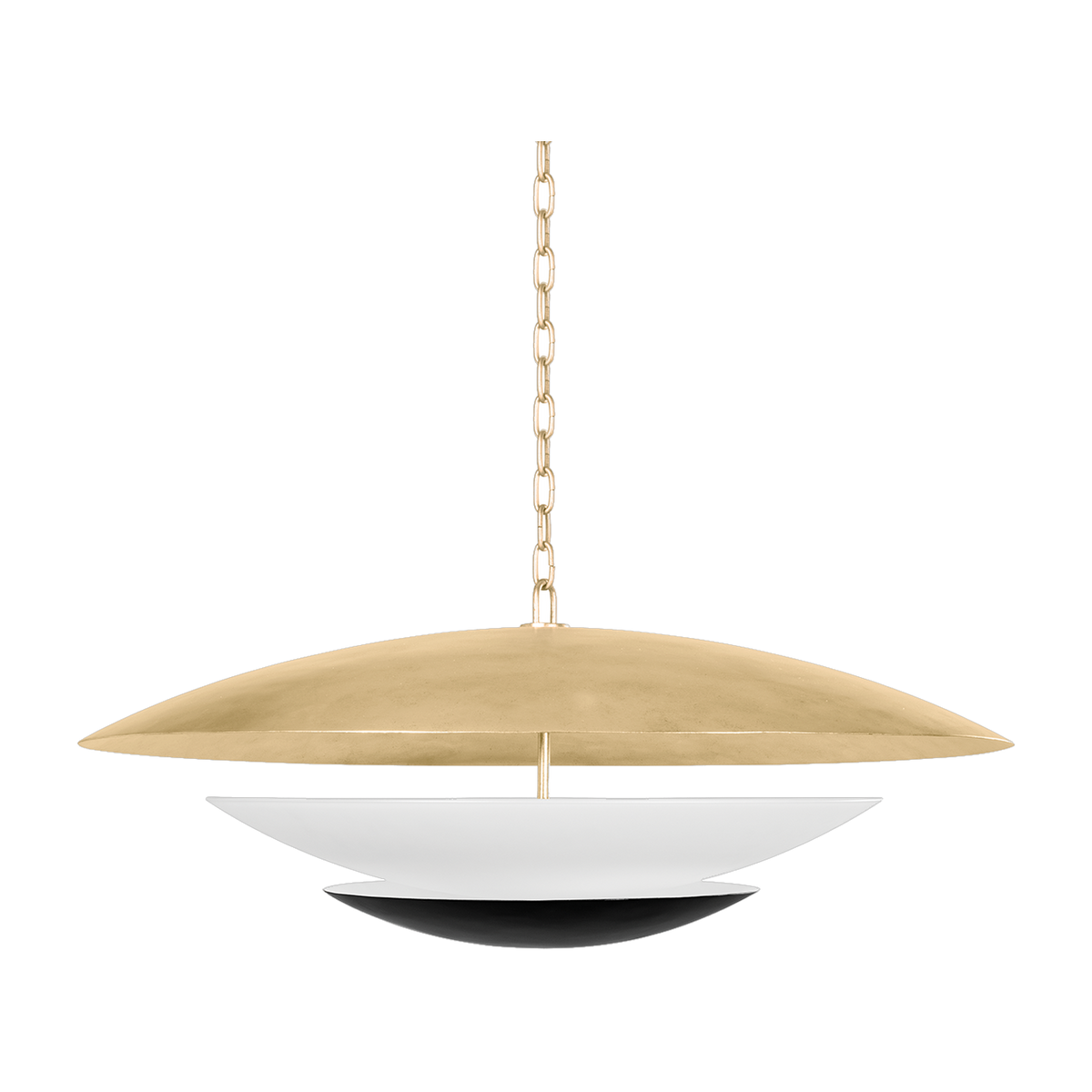 Suspension en acier feuille d'or ancienne et noir doux 91x36cm Adara - Corbett Lighting