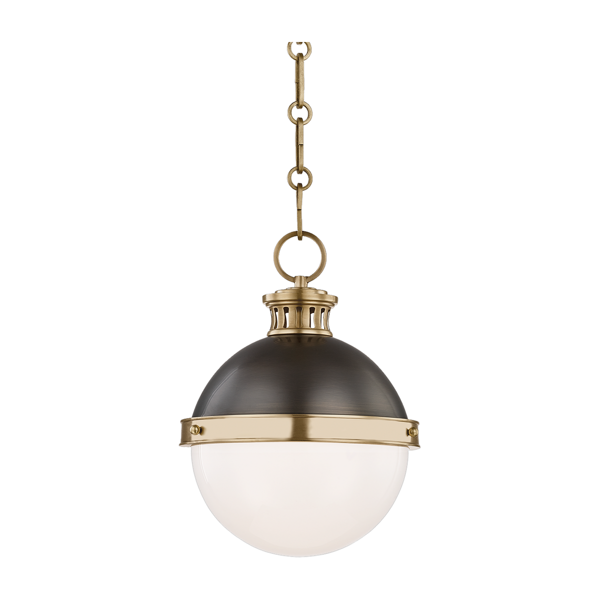 Hängeleuchte aus Stahl, Altmessing und patinierter Bronze 24x31cm Latham - Corbett Lighting