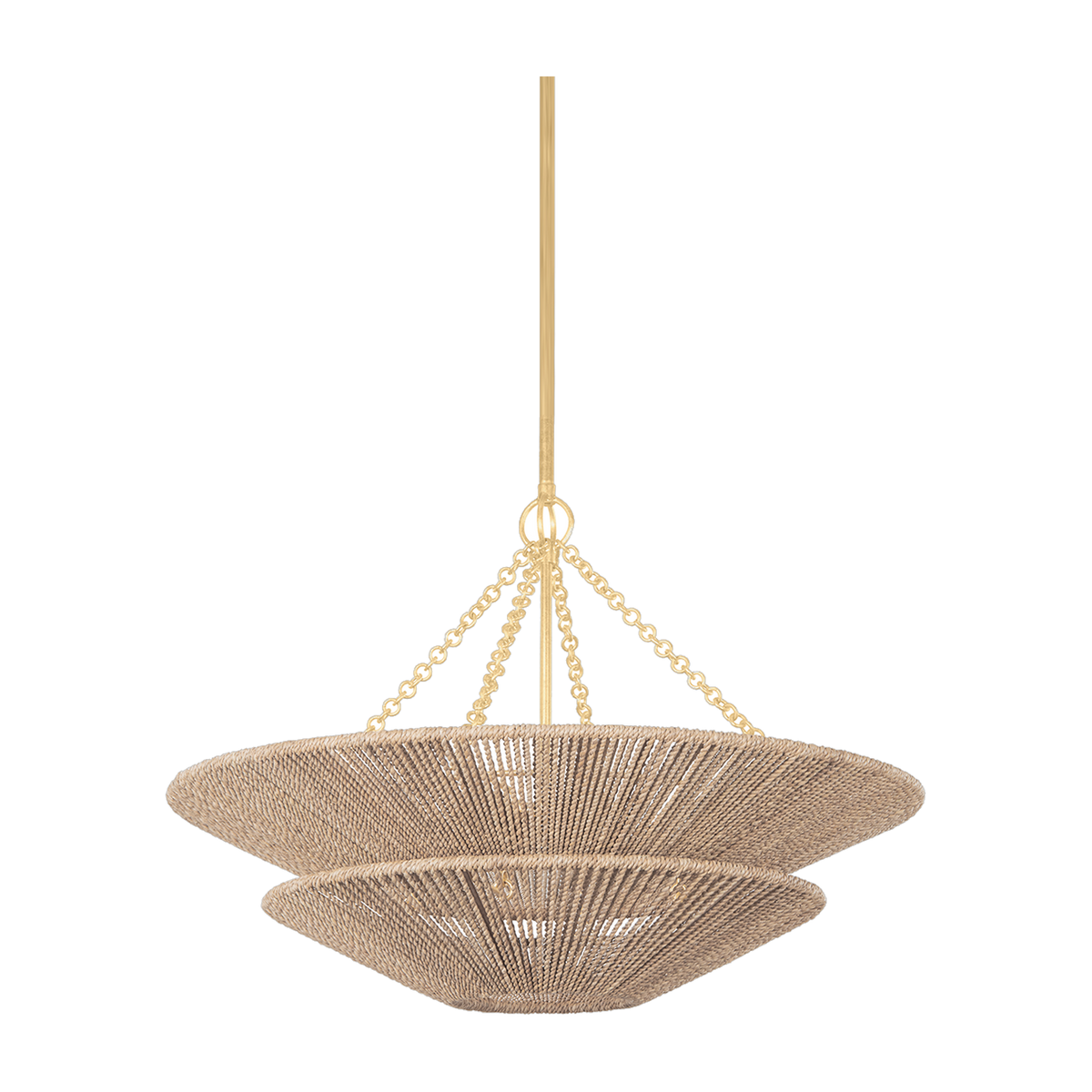 Suspension en textile feuille d'or 76x51cm Tropea - Corbett Lighting