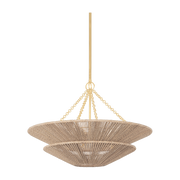 Suspension en textile feuille d'or 76x51cm Tropea - Corbett Lighting