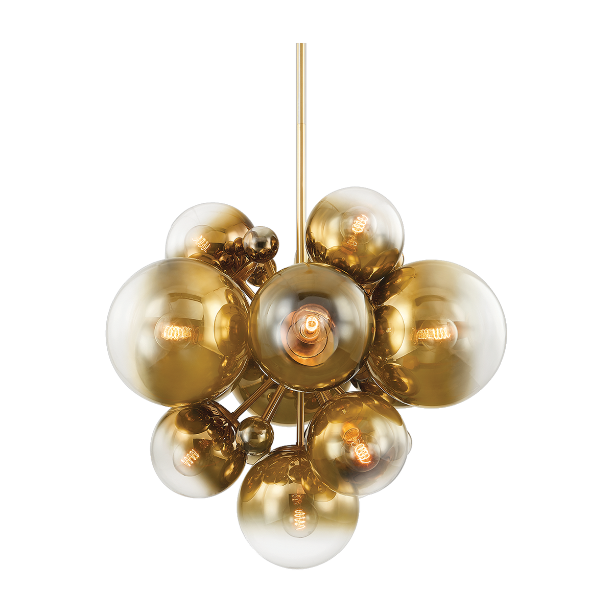 Suspension en acier laiton poli ancien 91x77cm Kyoto - Corbett Lighting