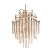 Suspension en fer feuille d'argent chaude 93cm Chimera - Corbett Lighting