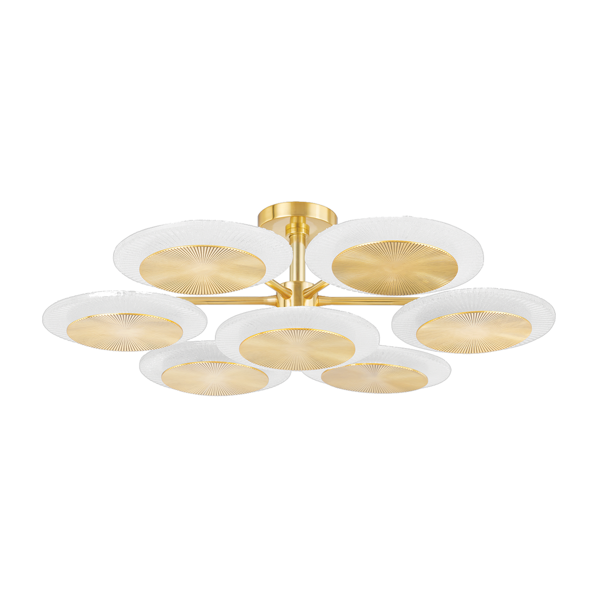 Deckenleuchte aus poliertem Messing-Stahl Antik 96x26cm Topaz - Corbett Lighting