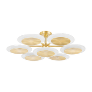 Plafonnier en acier laiton poli ancien 96x26cm Topaz - Corbett Lighting