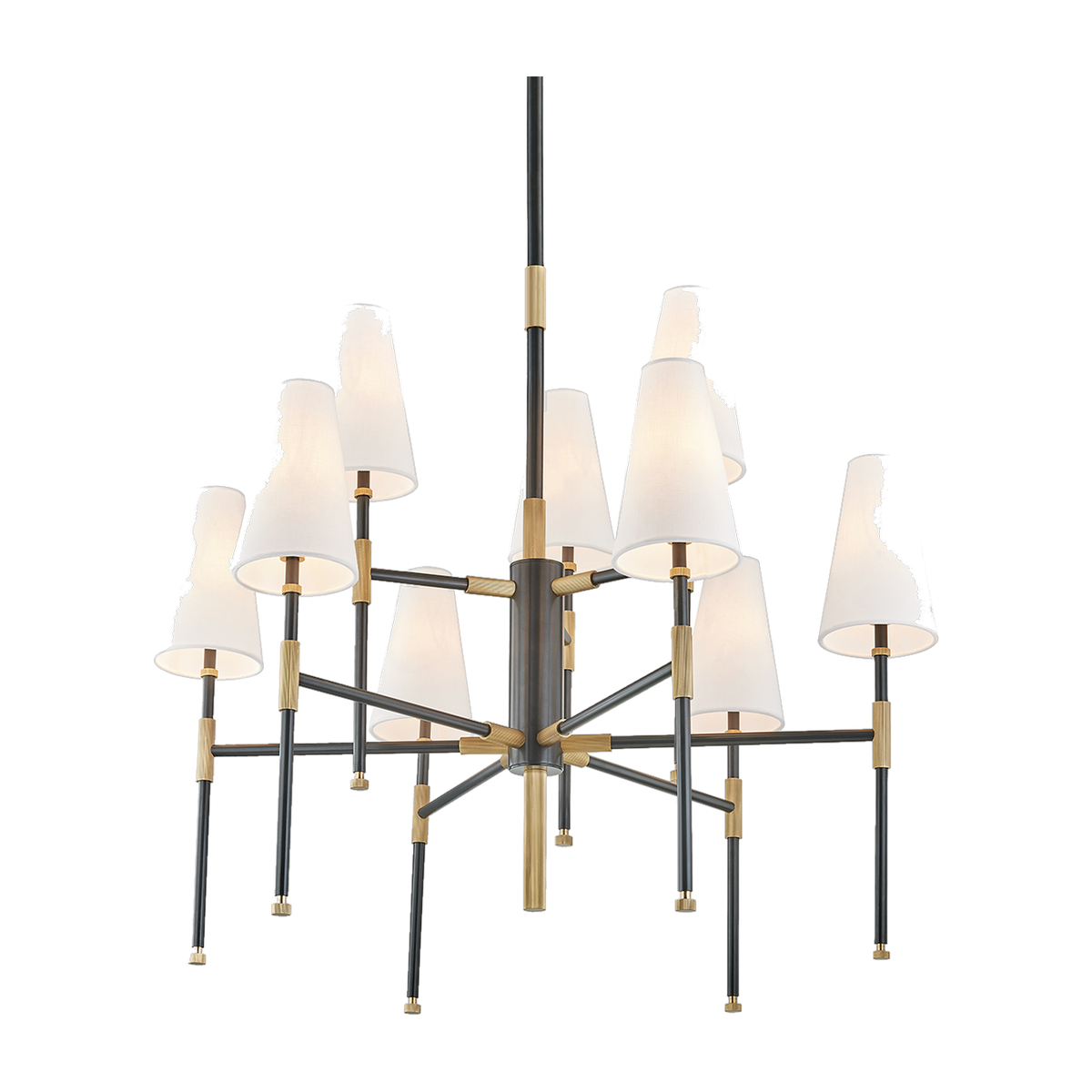 Suspension en laiton laiton vieilli et bronze ancien 86x79cm Bowery - Hudson Valley Lighting