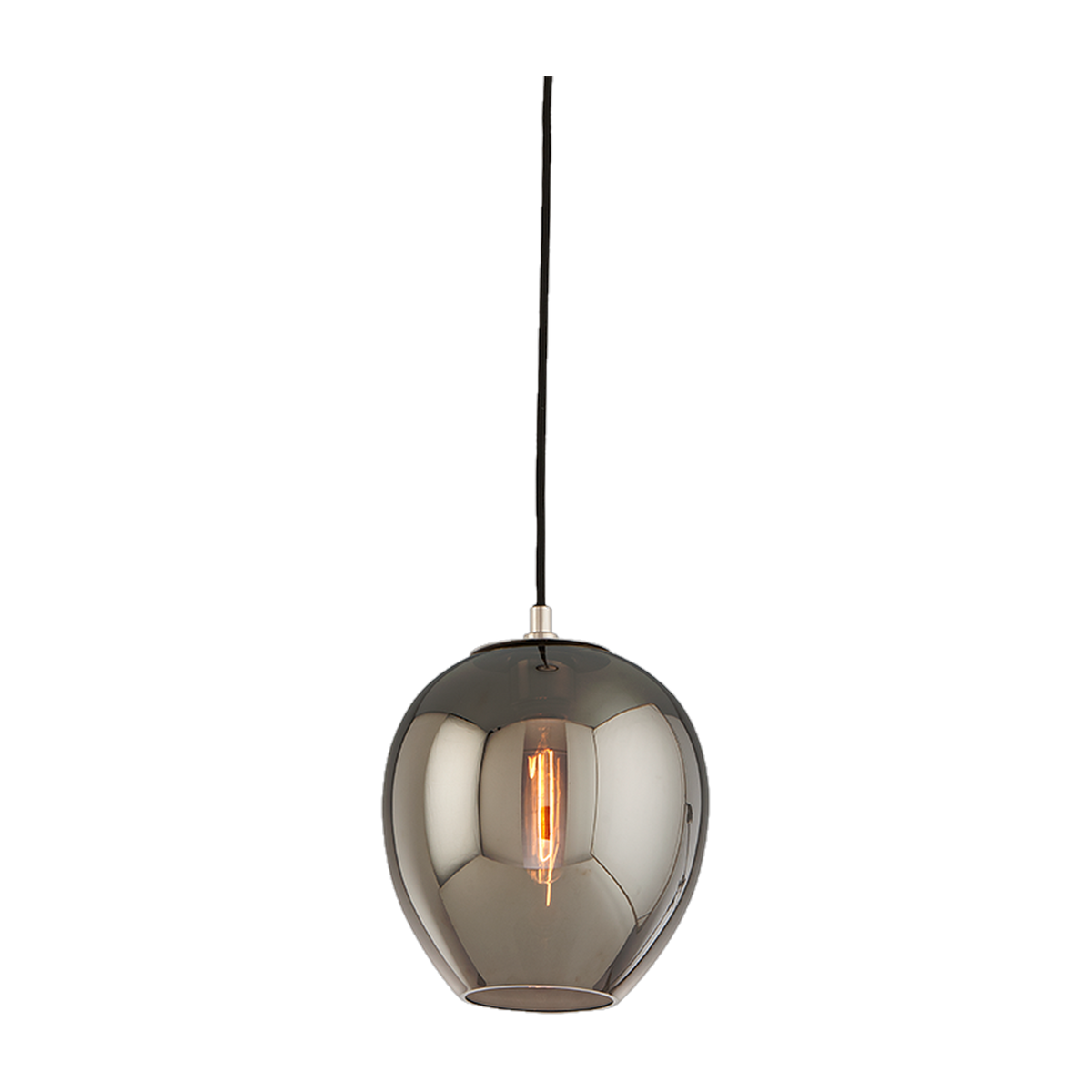 Hängeleuchte aus strukturiertem schwarzem Eisen und poliertem Nickel 23x32cm Odyssey - Troy Lighting