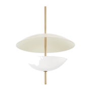 Suspension laiton patiné et sable 61x51cm Dion - Troy Lighting